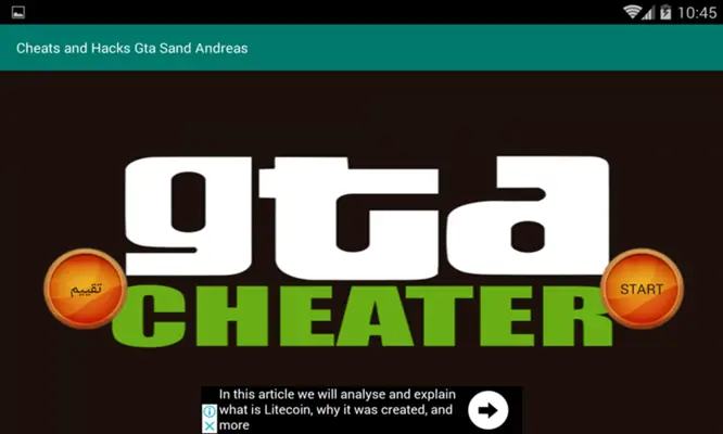 Cheats and Hacks Gta Sand Andreas android App screenshot 0